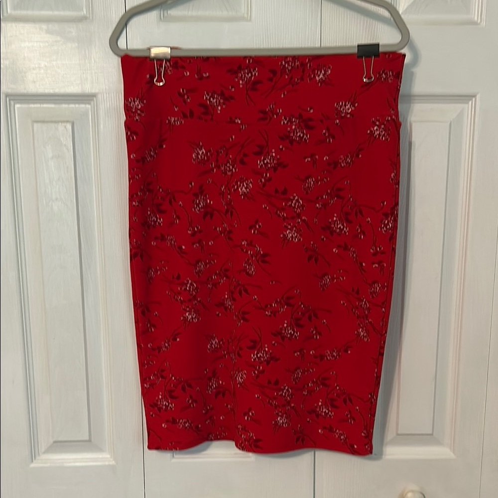 Floral Red Skirt